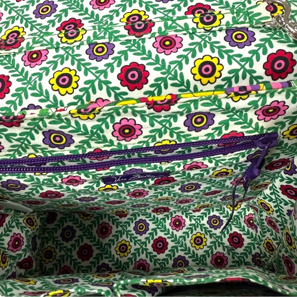 Vera Bradley Buttercup Julia Turnlock Crossbody Bag Purse Boho Wallet Floral - Picture 7 of 10